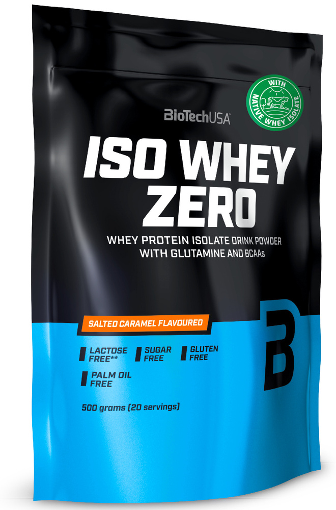 Сывороточный протеин изолят BiotechUSA Iso Whey Zero 500 г соленая карамель  #1