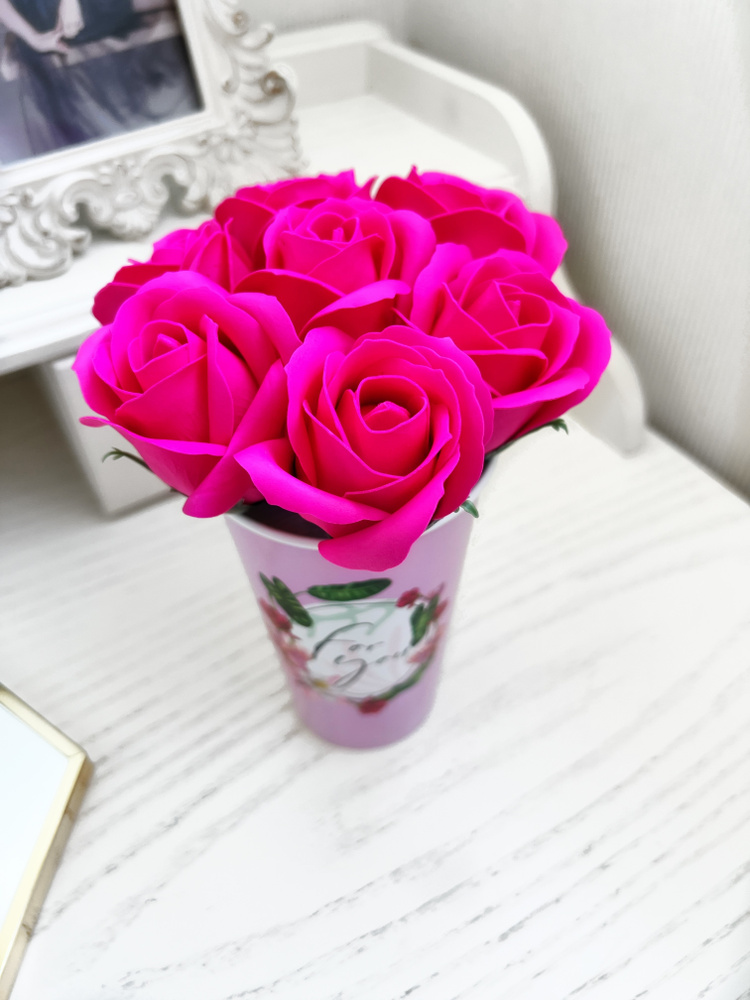 Подарочный набор для женщин из 7 мыльных роз на 8 марта Уцененный товар  #1