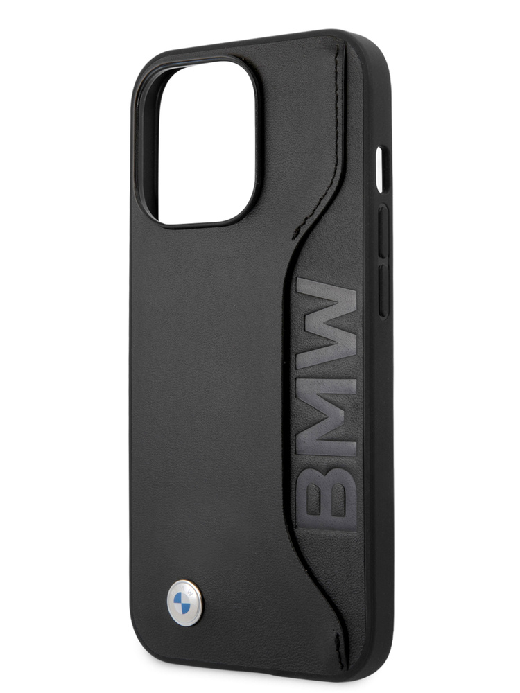 Чехол BMW для iPhone 13 Pro Max Signature Genuine leather with cardslot Hard Black #1