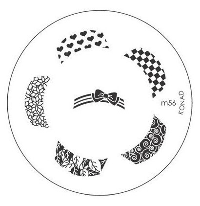 Konad, пластина (диск) для стемпинга M56 френч сердечки #1