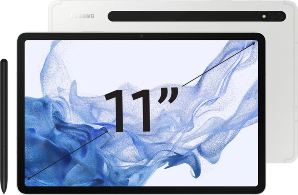Samsung Планшет Tab S8 LTE, 11" 8 ГБ/256 ГБ, серебристый + в подарок чехол-клавиатура  #1