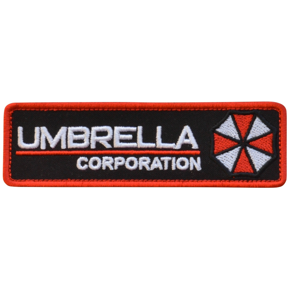 Нашивка на одежду на липучке, Стежкофф, "Umbrella corporation ", красный кант, 12,5х3,8 см, 1 штука  #1