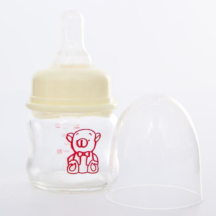 Бутылочка для кормления, стекло., Малыш Тедди, 60 мл. #1