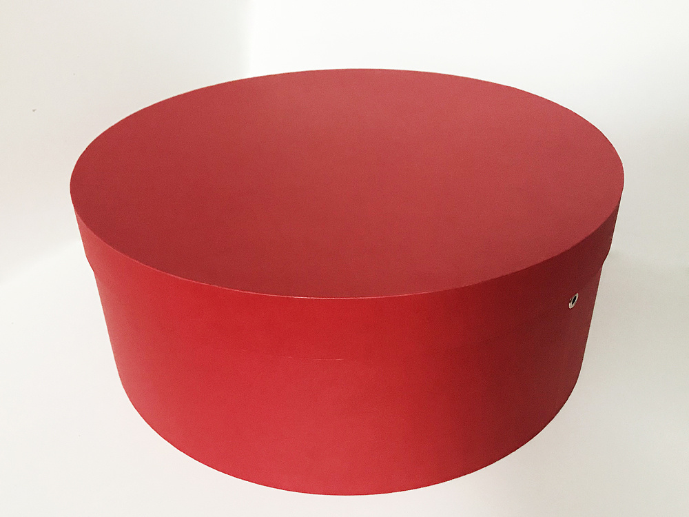 Подарочная коробка 40х40х15 см, круглая, красная #1