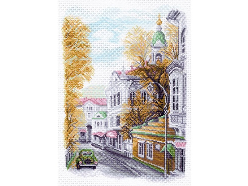 Канва с нанесенным рисунком Матренин Посад "Яузский бульвар", для вышивания крестом, 28х40 см  #1