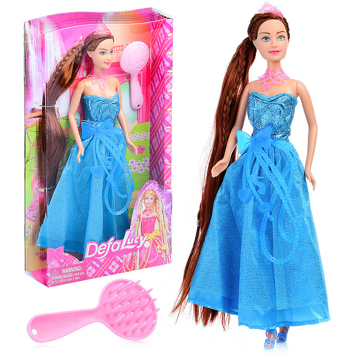 Кукла типа Барби Defa Lucy 30 см 8195 с аксессуарами, в голубом платье, в коробке  #1