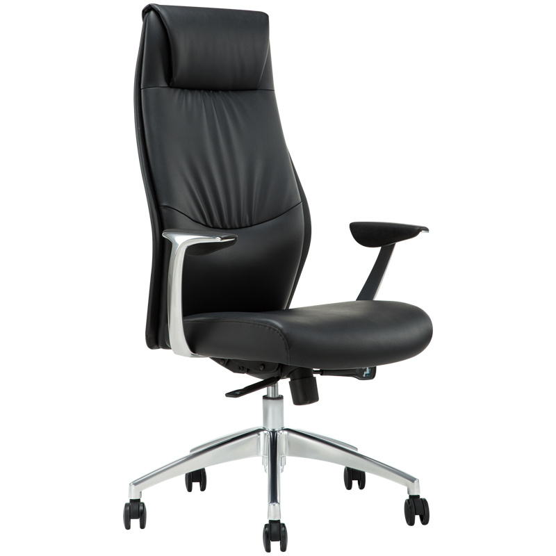 Кресло компьютерное / офисное для руководителя Helmi HL-E33 "Synchro Premium" экокожа, черное, до 150кг #1