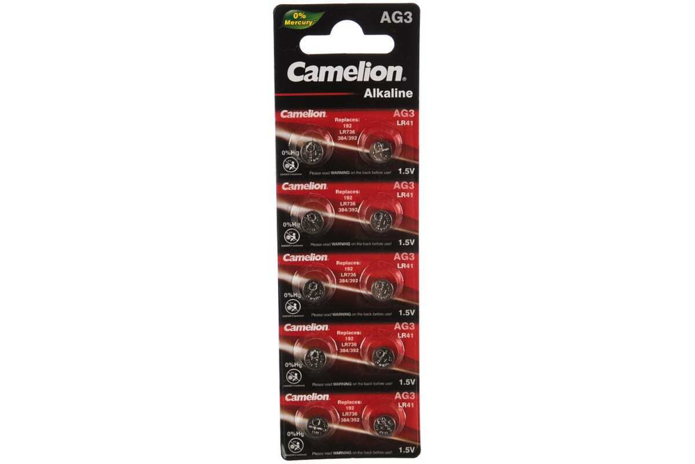 Camelion Батарейка LR41 (LR736, AG3, G3), Литиевый тип, 1,5 В, 10 шт #1