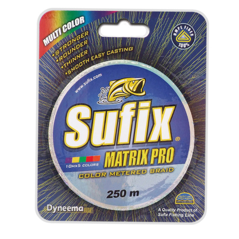 Леска плетеная (шнур) Sufix MATRIX Pro 250 м (0.40 мм, разноцветный, 45 кг)  #1