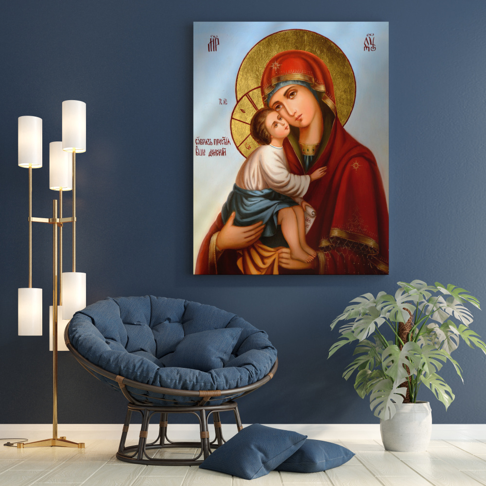 Икона на холсте "Донская Пресвятая Богородица", 40х60см #1