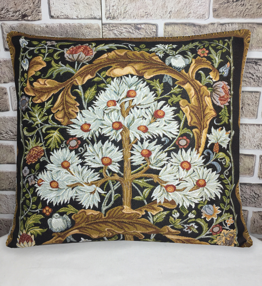 Наволочка Декоративная Гобеленовая Лесные цветы Хризантемы Н-5033-3Z 45х45  #1
