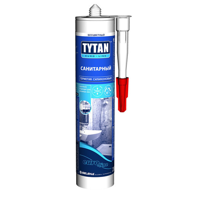 герметик силиконовый TYTAN Euro-Line санитарный 280мл бесцветный арт.95602  #1
