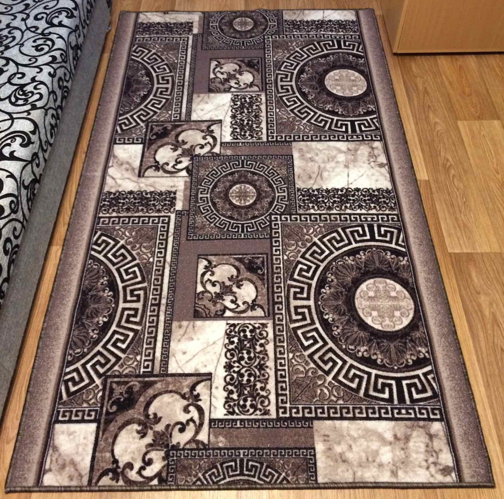 Ковровая дорожка Витебские ковры "Carpet World" плитка серая , полиамид , микрофибра , 2,00x3,00м  #1