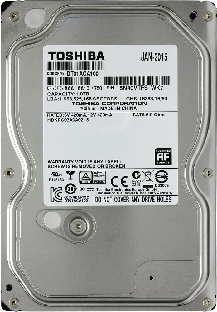 Toshiba 1 ТБ Внутренний жесткий диск (DT01ACA100)  #1