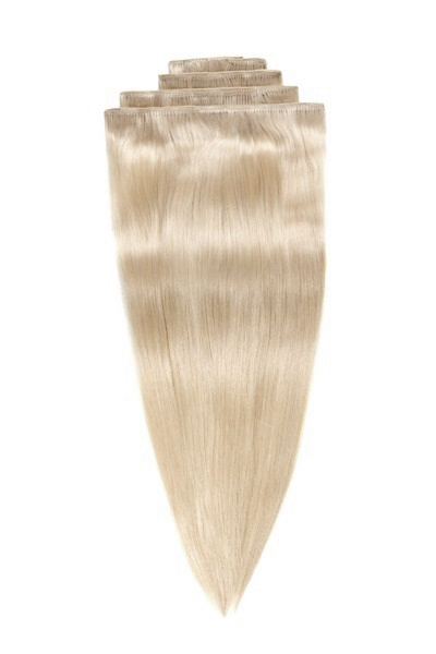Натуральные волосы на заколках тон 60 платиновый блонд 40 см 90г  #1