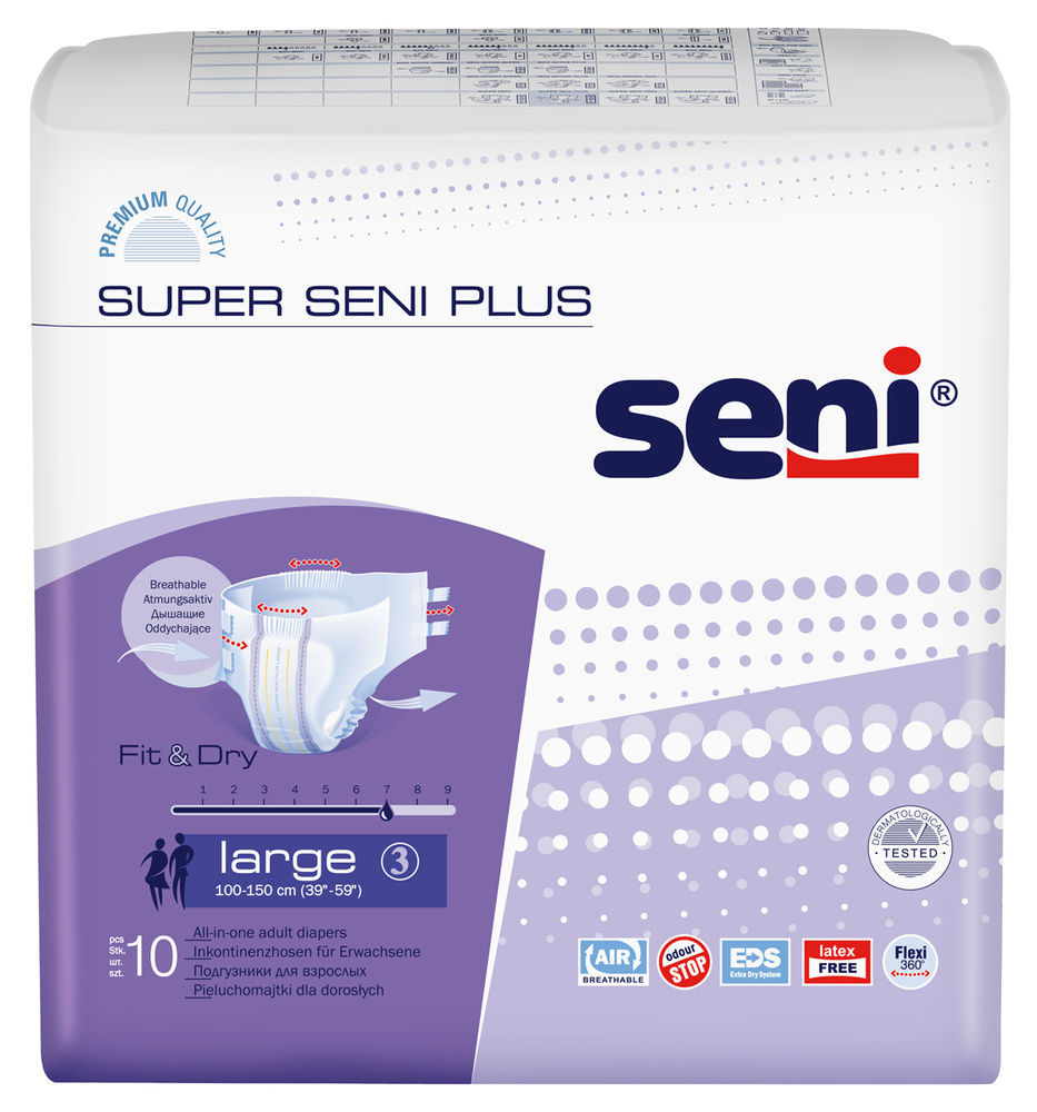 Подгузники для взрослых Super Seni plus large по 10 шт. (100-150 см) #1