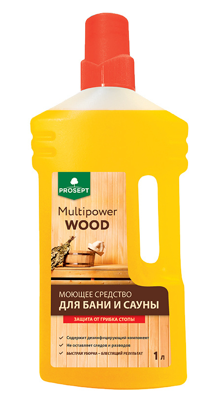 Средство для бани и сауны моющее Prosept Multipower Wood, 1 л #1