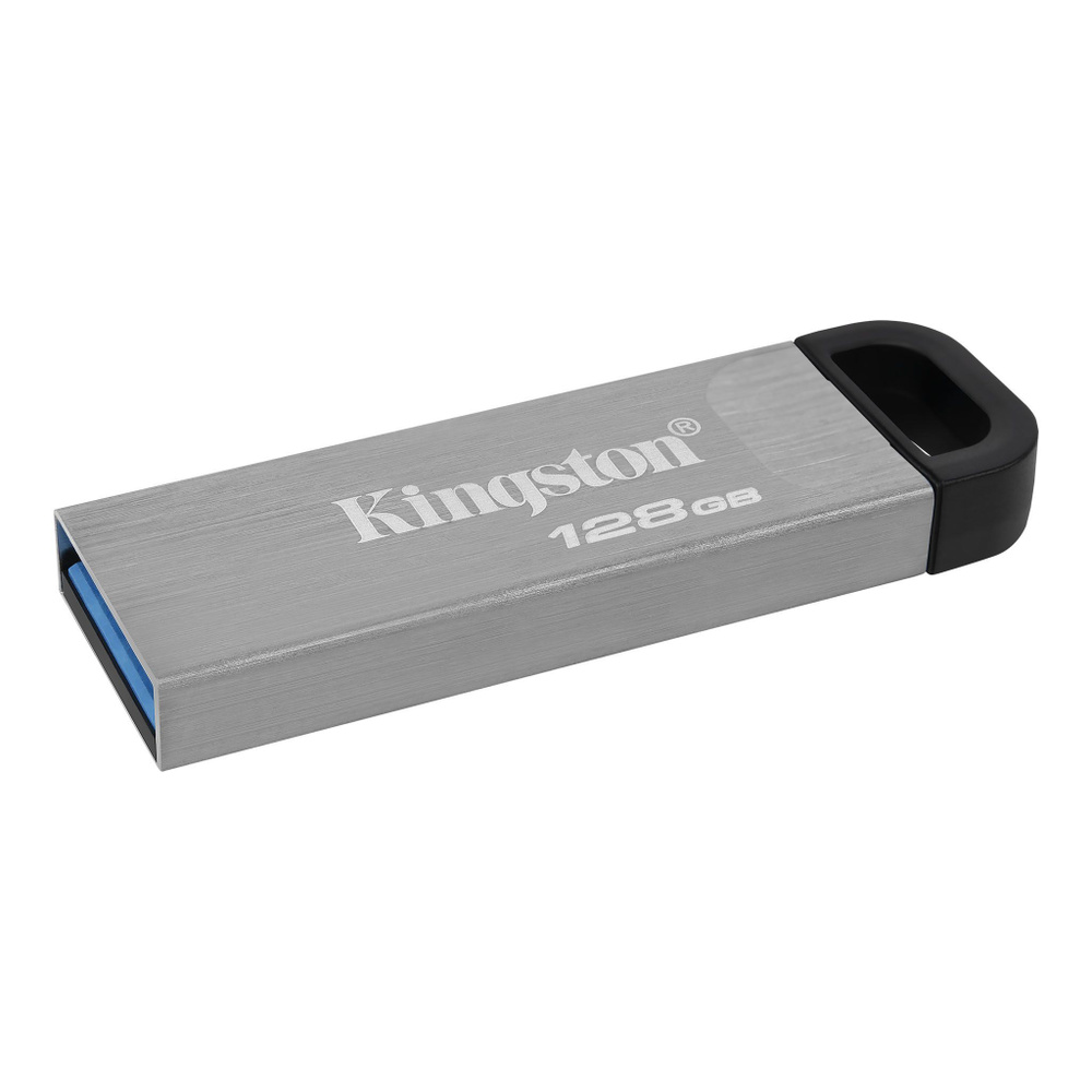 Флеш накопитель Kingston DataTraveler Kyson, 128 ГБ, серебряный/черный (DTKN/128GB)  #1