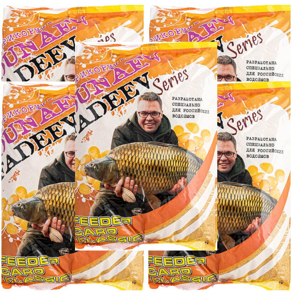 Прикормка натуральная рыболовная DUNAEV-FADEEV Feeder Carp Classic (Карп Классик) (5 упаковок, 5 кг) #1