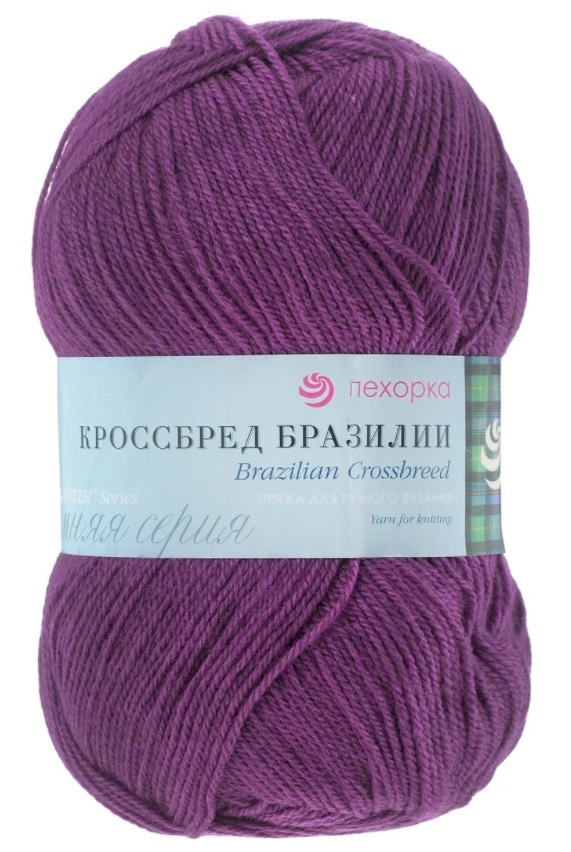 Пряжа Кроссбред Бразилии, Состав: 50% мериносовая шерсть, 50% акрил, Метраж: 100 гр. 500 м., Упаковка: #1