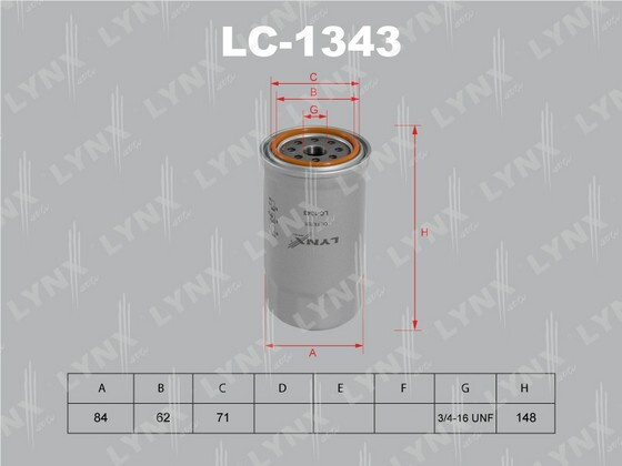 LYNXauto Фильтр масляный арт. LC1343 #1