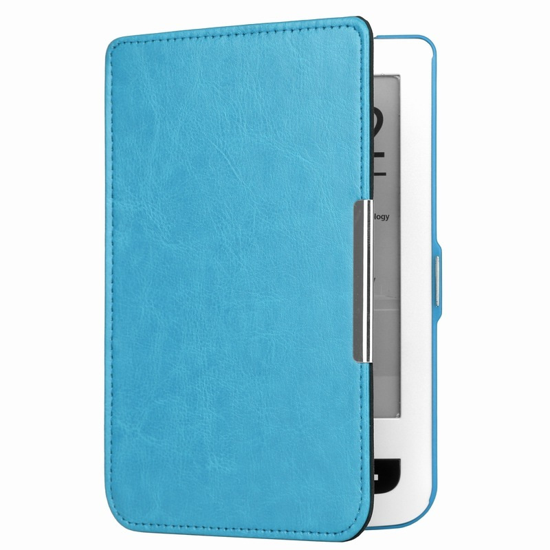 Чехол-обложка футляр MyPads для Pocketbook 622/ 623 из эко-кожи тонкий с магнитной застежкой голубой #1