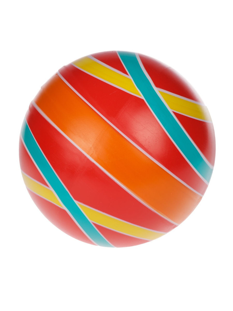 Мяч резиновый "Планеты", d 100 (ручное окр-ие, красный, оранжевая полоса) 3P-100  #1