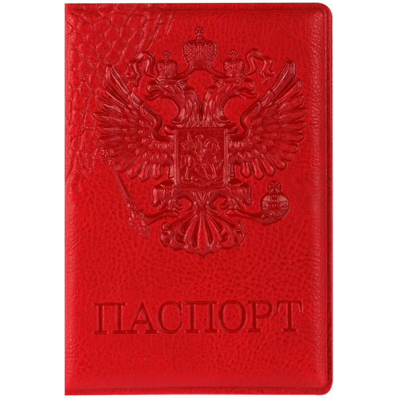 Обложка для паспорта OfficeSpace "Герб", кожзам, красный #1