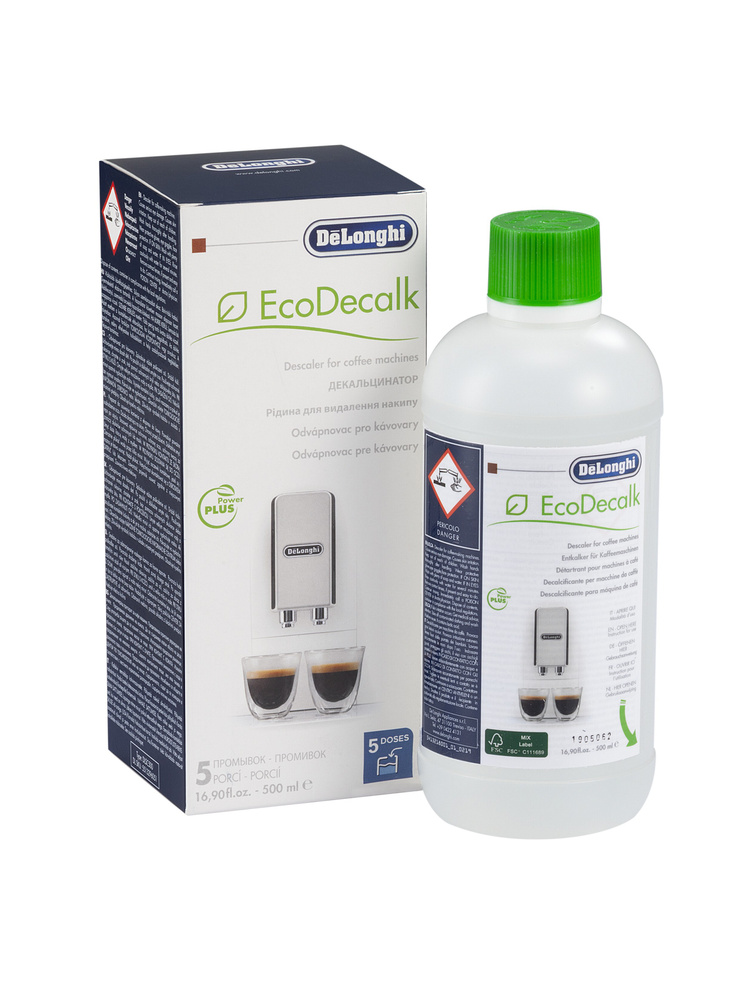 Средство для удаления накипи Delonghi EcoDecalk DLSC500 для автоматических кофемашин, 500мл  #1