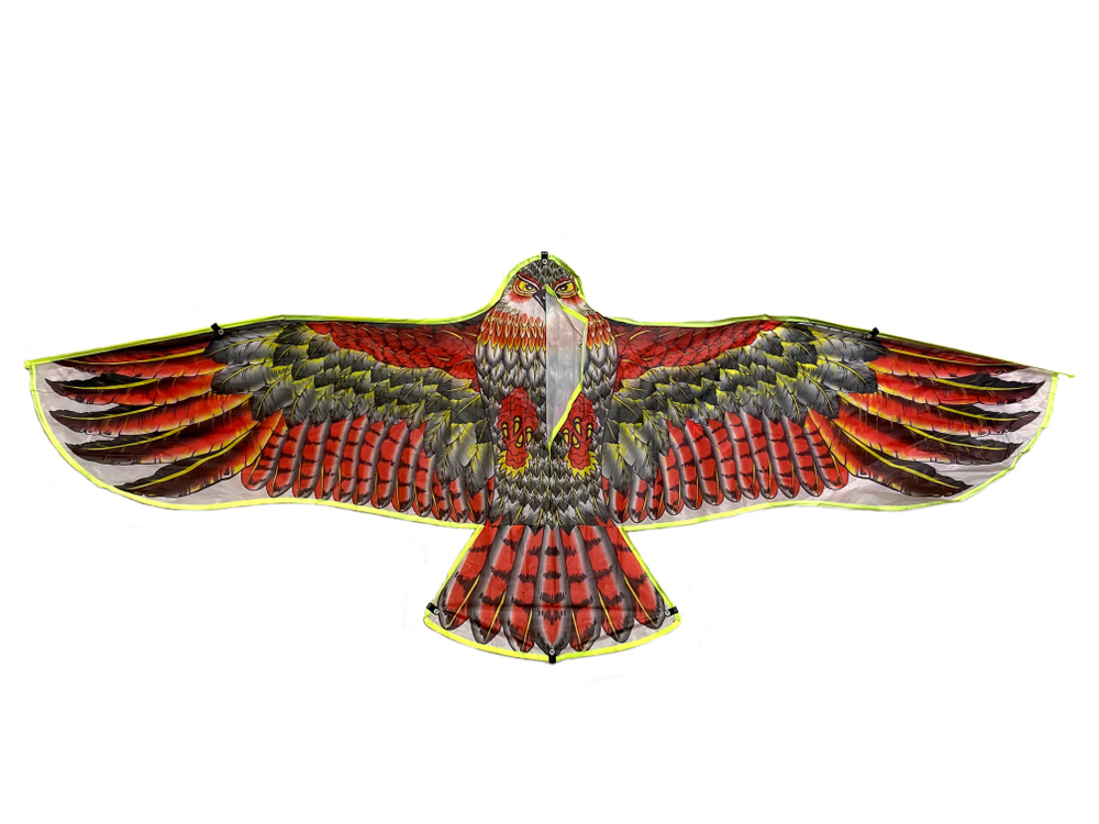 Воздушный змей "Орел" 1,5 метра, цвет: красный, серый, салатовый  #1