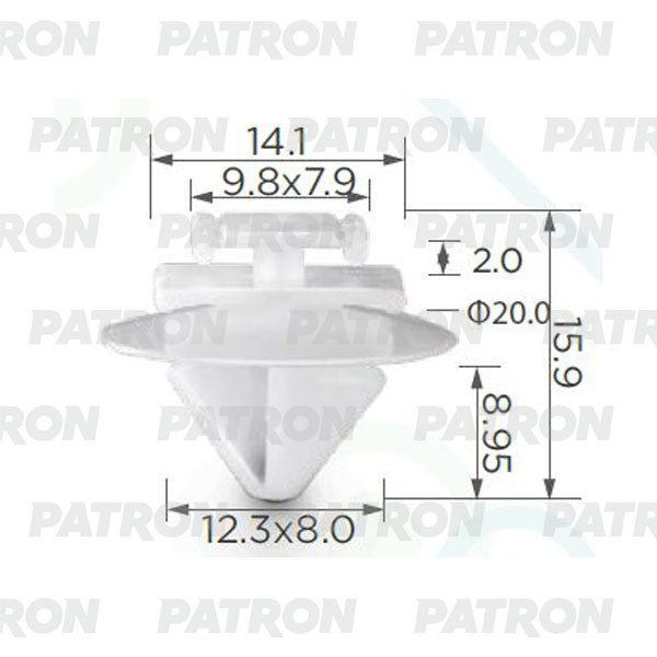 PATRON Клипса крепежная автомобильная, 1 шт. #1