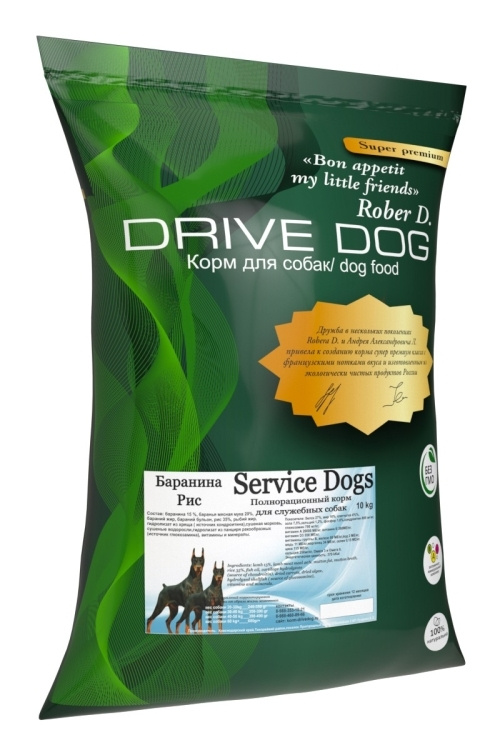 DRIVE DOG SERVICE DOGS Баранина и рис 15кг полнорационный корм для собак служебных пород  #1