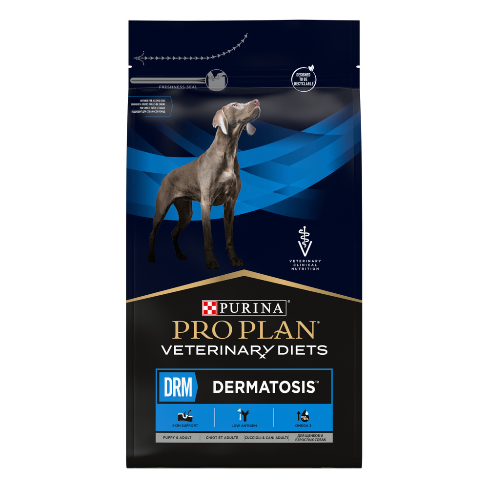 Сухой корм для собак Pro Plan Veterinary Diets Dermatosis при дерматозах и выпадении шерсти 3 кг х 2шт #1