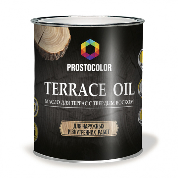 Масло для террас с твёрдым воском PROSTOCOLOR Terrace Oil 0,75 л бесцветное  #1