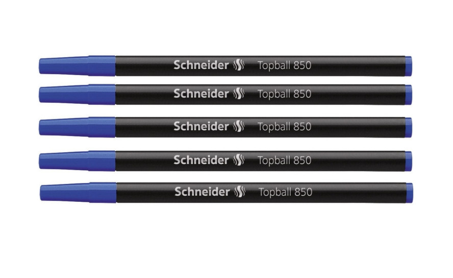Набор 5 шт. - Стержень для роллера Schneider "Topball 850" синий, универсальный (тип G1), 110 мм, линия #1