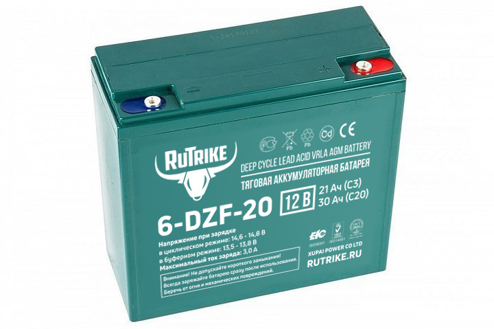 Тяговый аккумулятор RuTrike 6-DZF-20 (12V20A/H C2) #1