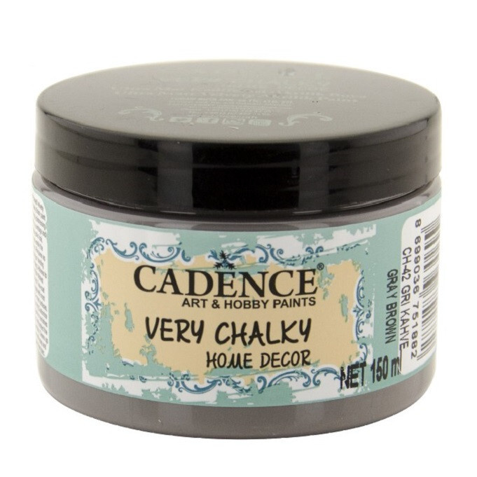 Акриловая краска ультра матовая Cadence Very Chalky Home Decor Acrylic Paint 150 ml. Gray Brown-CH42 #1