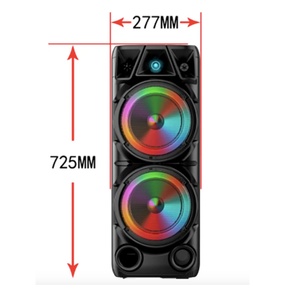 Портативная колонка большая ZQS-8210 c беспроводным микрофоном радио и  светомузыкой на колесиках/ блютуз колонка/Музыкальная колонка с блютуз и  радио ...