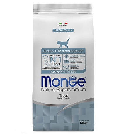 Monge Kitten Monoprotein / Сухой корм Монж Монопротеиновый для Котят Форель 1,5 кг  #1