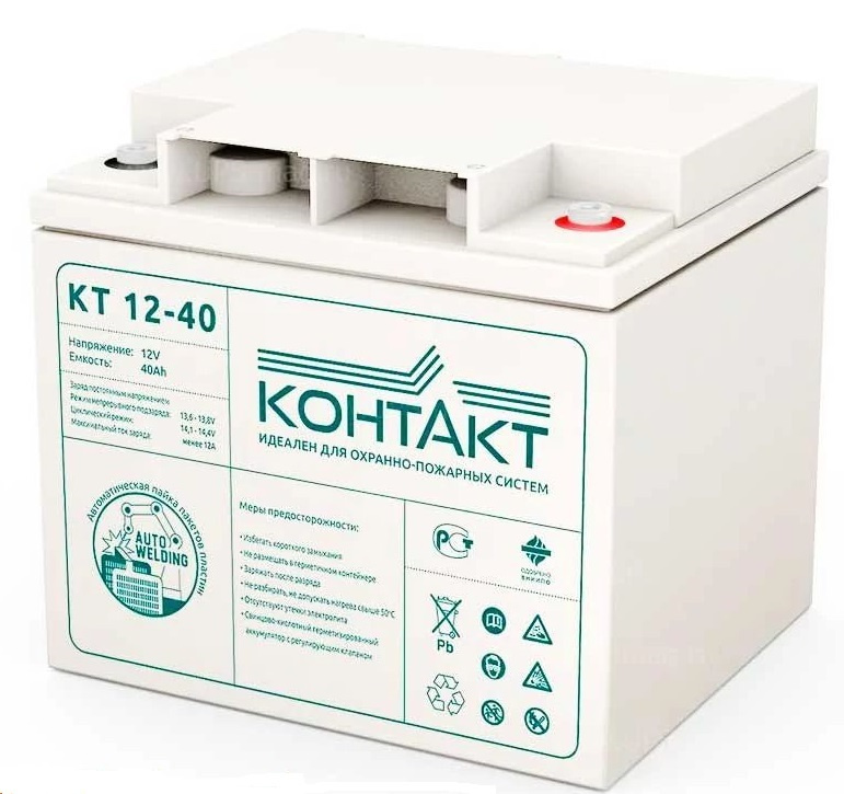 Свинцово-кислотный аккумулятор КОНТАКТ КТ 12-40 (12V 40AH) для детского электромобиля/ИБП/аварийного #1