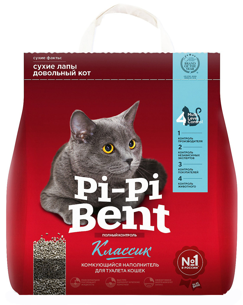 Наполнитель Pi-Pi-Bent Классик для кошек, комкующийся, 12 л, 5 кг  #1
