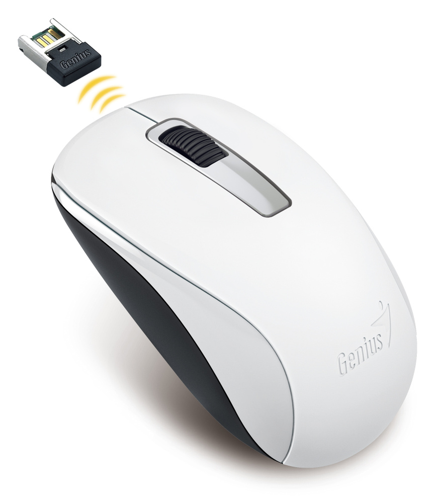 Genius Мышь беспроводная NX-7005, SmartGenius, разрешение 800, 1200, 1600 DPI, микроприемник USB, белый #1