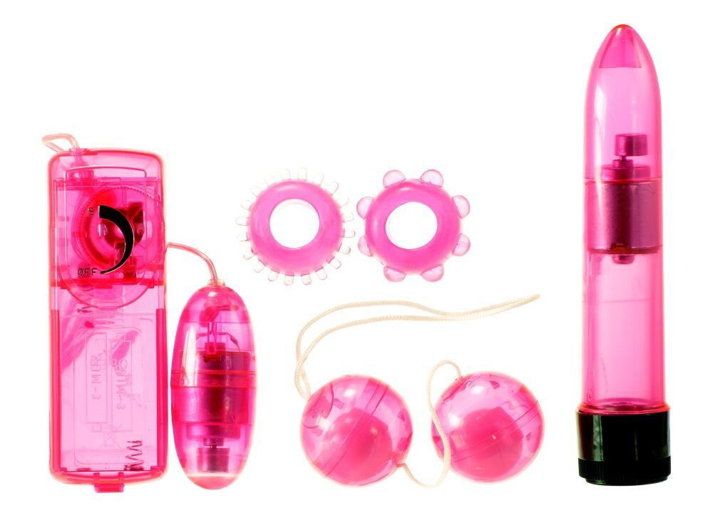 Вибромассажер для пар в наборе с насадками Shotsmedia Classic Crystal Couples Kit Pink  #1