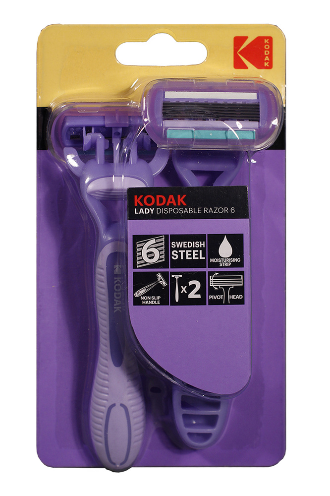 Станки для бритья одноразовые Kodak Disposable Razor Lady 6, женский, 6 лезвий, розовый (2шт в упак, #1