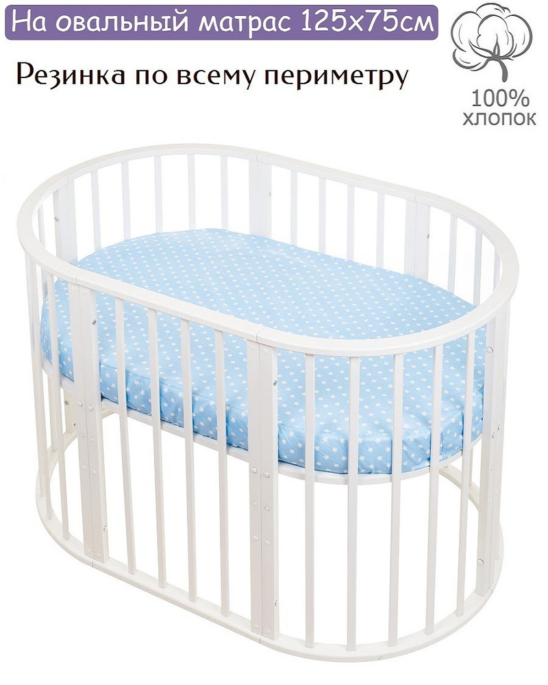 Lemony kids Простыня на резинке, Поплин, 75x125 см #1