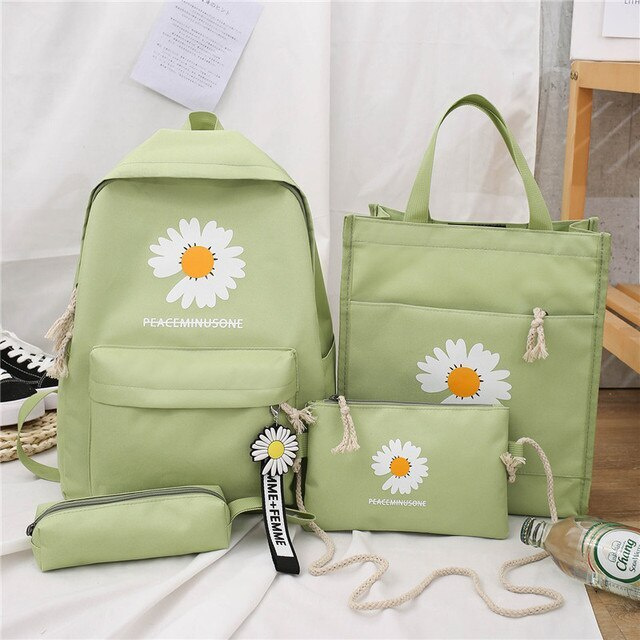 Рюкзак школьный для девочек набор 4 предмета сумка шоппер для сменки, пенал, сумка, детский портфель #1