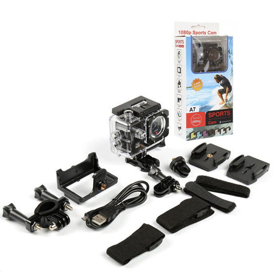 LuxuryShop Экшн-камера Sports Cam Full HD 1080p, черный #1