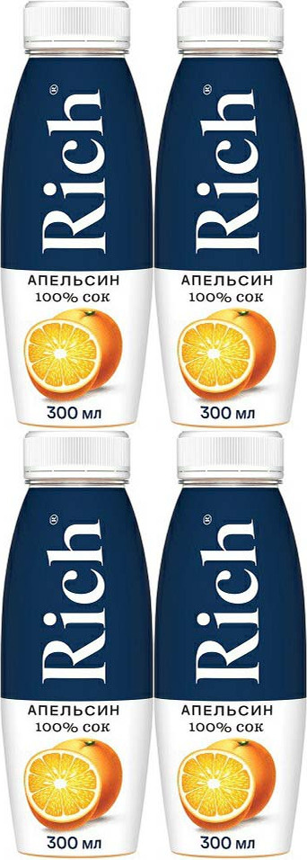 Сок Rich апельсиновый 300 мл в упаковке, комплект: 4 упаковки  #1