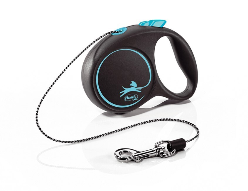 Поводок-рулетка тросовый Flexi Black Design cord XS 3м 8кг, Синий #1