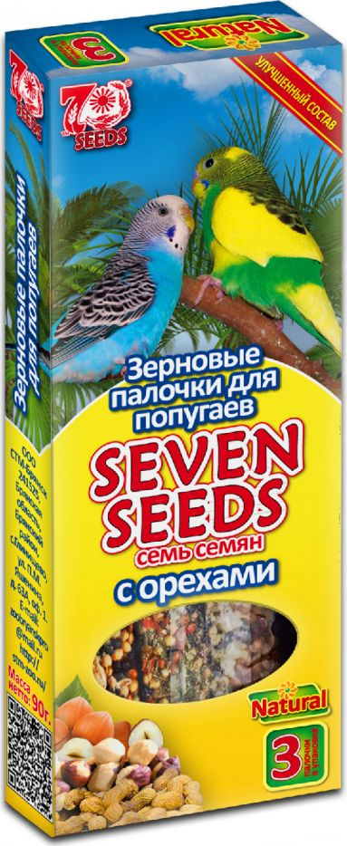 Лакомство для попугаев Seven Seeds Палочки с орехами 90г #1